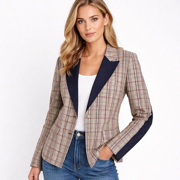 Anthropologie Jackets & Blazers - Current Air Anthropologie Plaid Blazer Jacket Women’s Small NWT Double Breasted